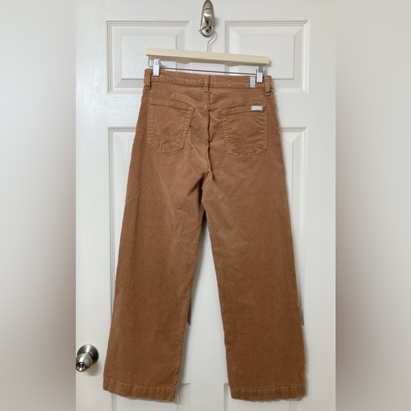 7 For All Mankind Tan Cropped Wide Leg Corduroy Jeans 30 - Picture 6 of 13